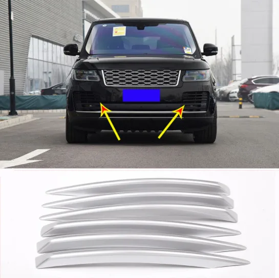 Серебряный ABS Пластик спереди Туман лампа украшения полоски отделкой для Landrover