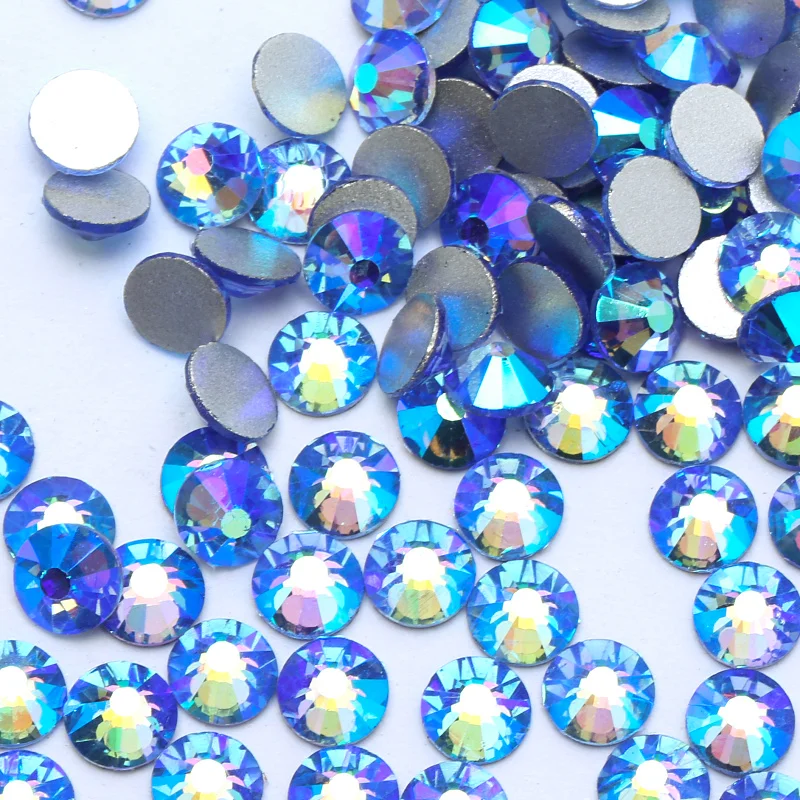 Все размеры светло Sapphire AB сделай сам украшения 3D Ногти стразы с плоской задней