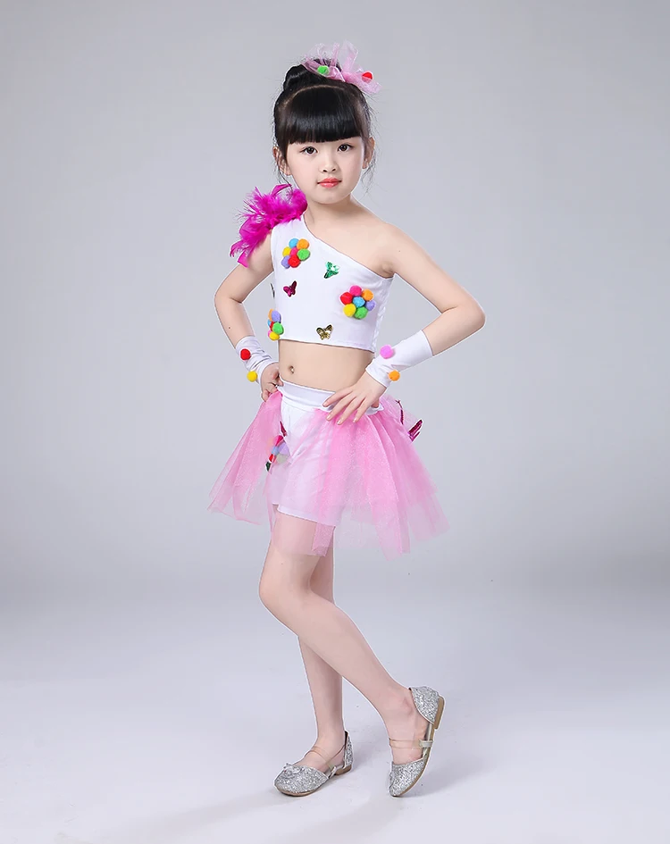 Костюм для джазовых и латиноамериканских танцев девочек юбка принцессы пышная