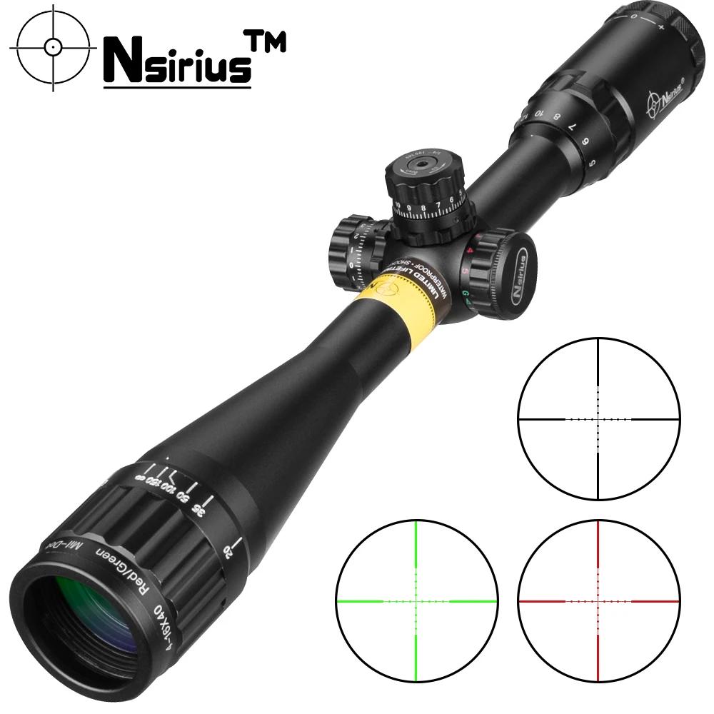 Оптический прицел NSIRIUS 4 16x40AOE точный оптический для винтовки с красной и зеленой
