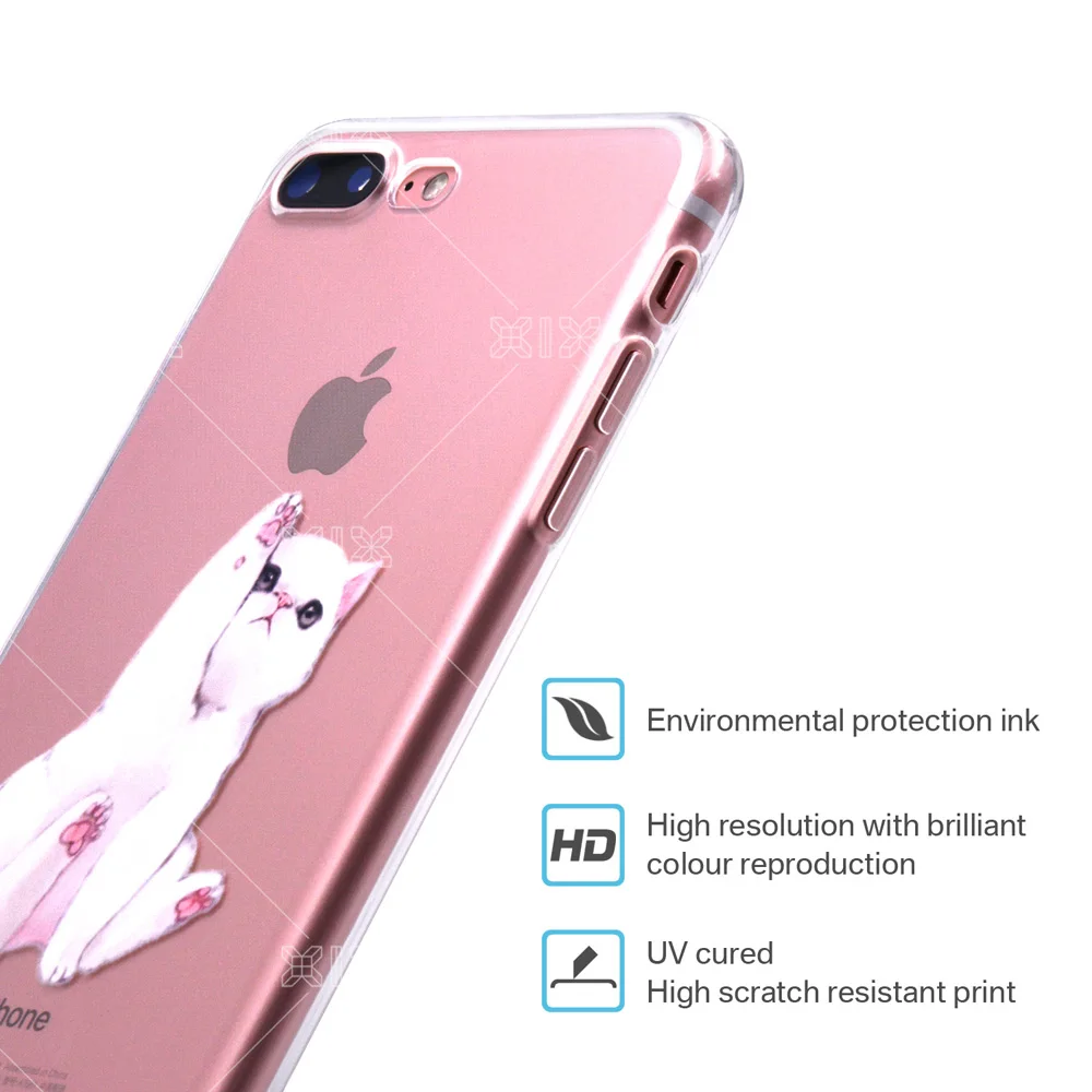 Чехол для iPhone 5S чехол с забавными кошками чехла 6S телефона из мягкого силикона