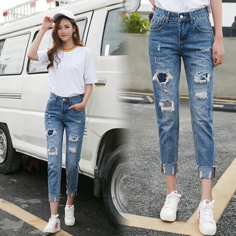 

Cheap wholesale 2019 new Spring Summer Autumn Hot selling women's fashion casual Denim Pants MC414