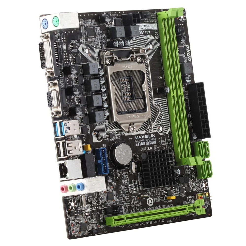 Новый MAXSUN Intel H110M все твердые материнская плата mATX двухканальный DDR4 2400/2133 МГц