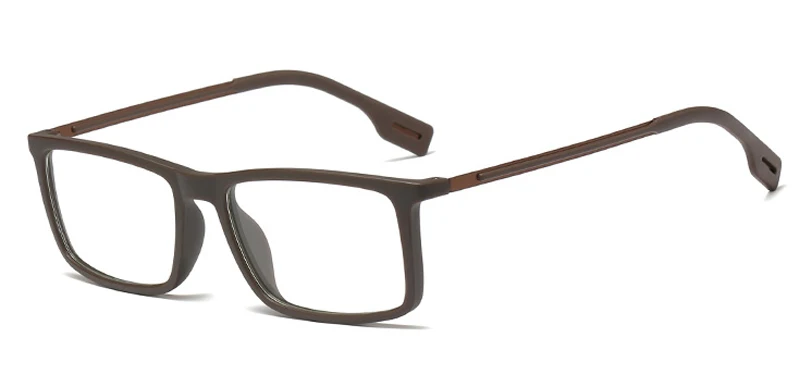 brown with clear Peekaboo квадратная рамка для очков для мужчин прозрачные линзы сверхлегкие tr90 очки Оптические мужские очки прямоугольные черные леопардовые синие - Цвет оправы: brown with clear
