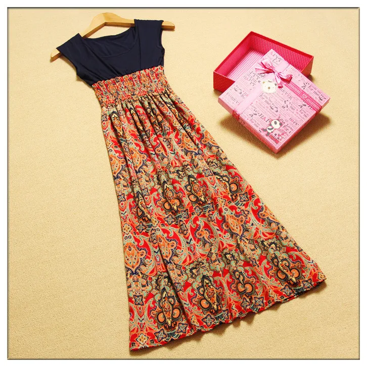 Бесплатная доставка цельное платье Летнее богемное тонкое шифоновое женское