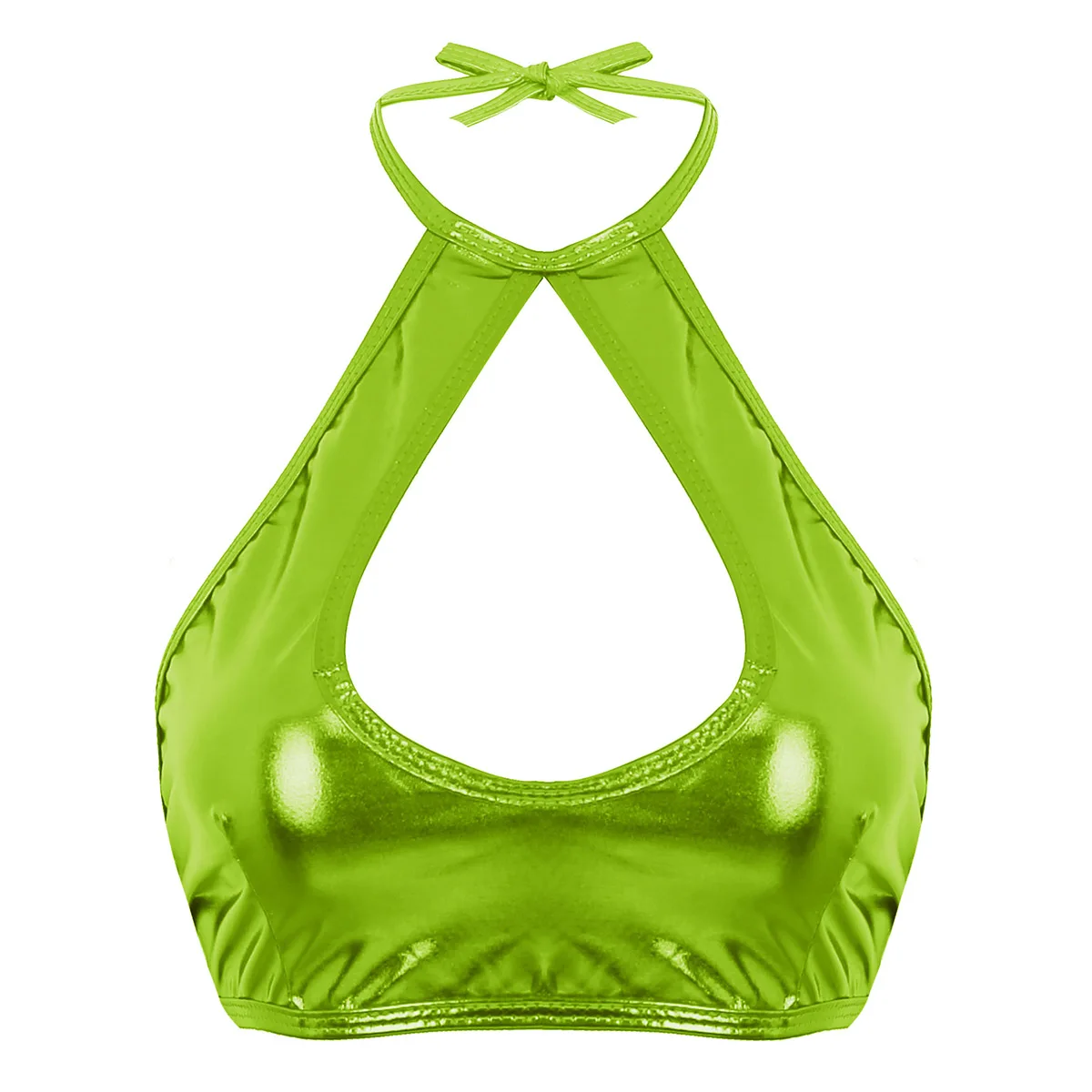 Женский привлекательный пикантный бюстгалтер, топ, женский, на бретельках, с ремешками, обнаженные, топы, жилет, блестящий кожаный бюстгальтер, нижнее белье бикини, нижнее белье