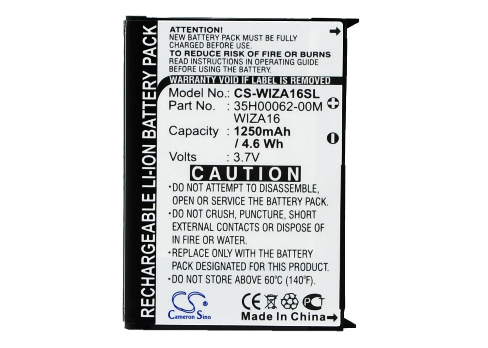 Аккумулятор Cameron Sino 1250 мАч для T Mobile MDA IV 4 US Vario Vodafone VPA Compact II|battery for|cameron sinocameron sino