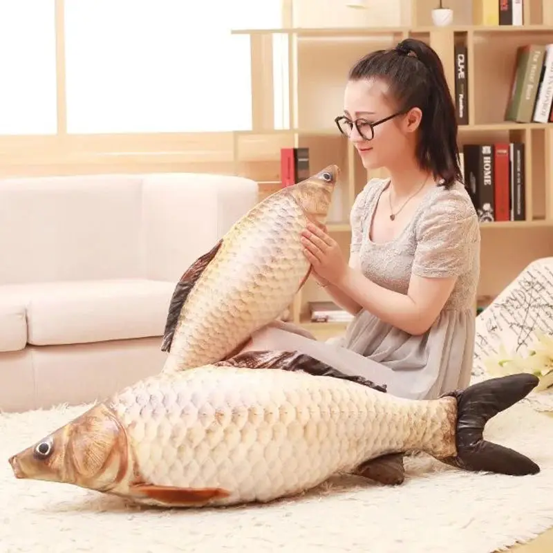 2017 новейшая травяная подушка для карпа плюшевая имитация игрушка в виде рыбы