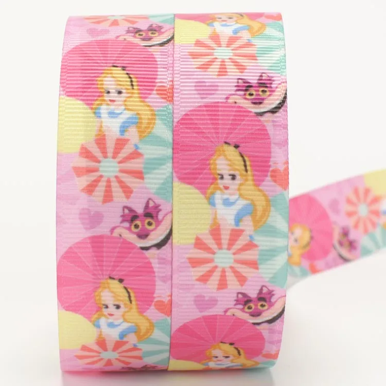 1 &quot25 мм Алиса принцесса принты grosgrain лента DIY ручной работы бант для волос