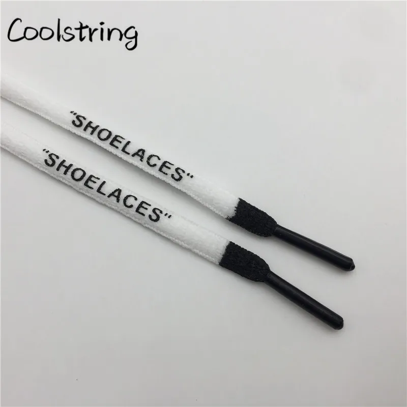 Coolstring трафаретная печать овальные веревочные шнурки Off-White "шнурки" силиконовые наконечники ручной работы печатные шнурки для спортивной обуви