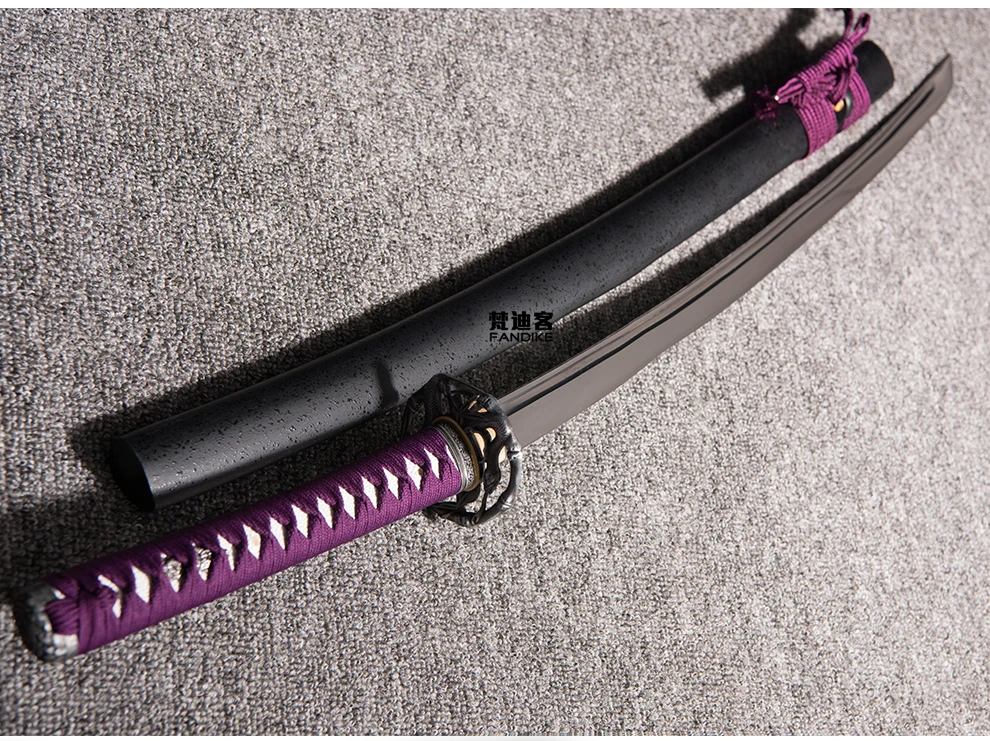 Handmade 1060 High Carbon Steel Gold Japanese Samurai Katana Sword Sharp cut bamboo FULL TANG CARBON STEEL BLADE SHARP