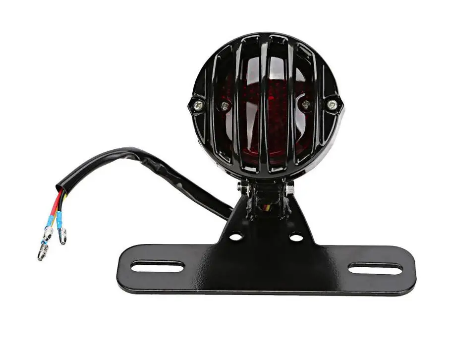 Motorcycle LED Retro Red Rear Tail Brake Stop Light Lamp With License Plate Mount for Harley Honda Suzuki Chopper Bobber KTM |