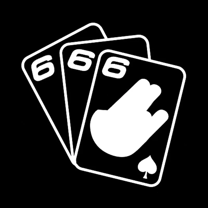 YJZT 13 3*13 3 см забавные игральные карты игра 666 Наклейка Декор Виниловая наклейка