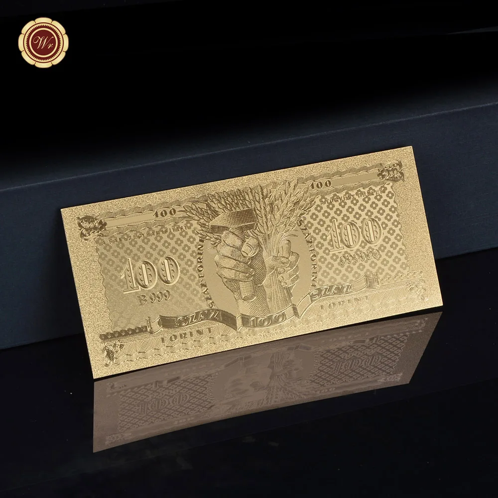 24K Gold Banknote metal 100 Hungary Forint FOR COLLECTION Polymer | Дом и сад