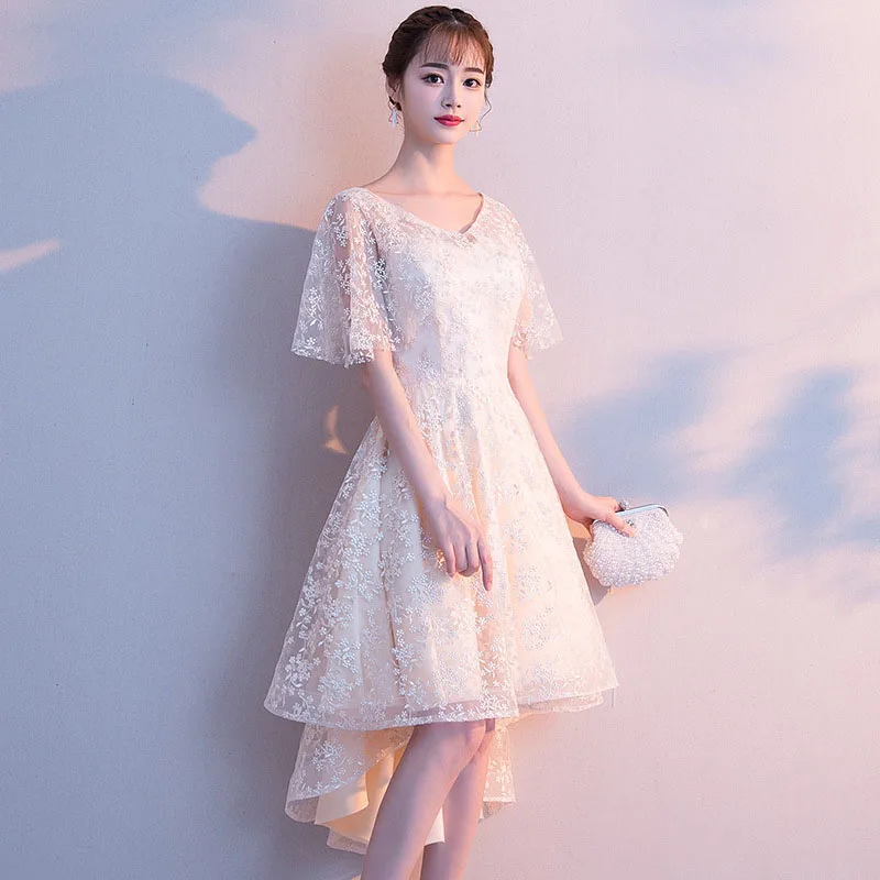 Кружевное коктейльное платье с v образным вырезом элегантный пояс Vestidos De Festa Longo