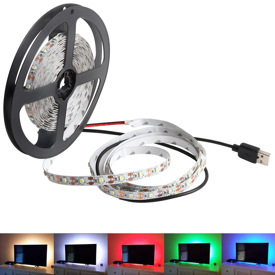 Регулируемая светодиодная лента 5 в USB Светодиодная для телевизионный фон