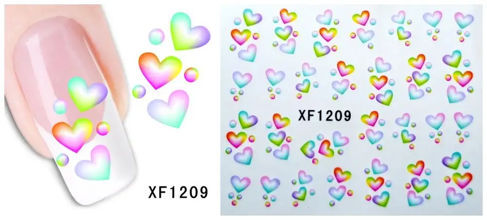 XF1209 30 стилей! Мода лак для ногтей Переводные картинки Бабочка Дизайн переводные наклейки воды для ногтей Советы красоты - Цвет: XF1209
