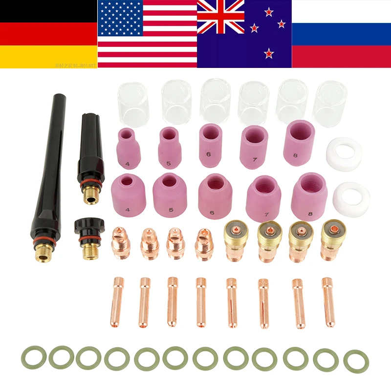 49 шт./компл. сопла из глинозема для газовых линз набор аксессуаров сварочных