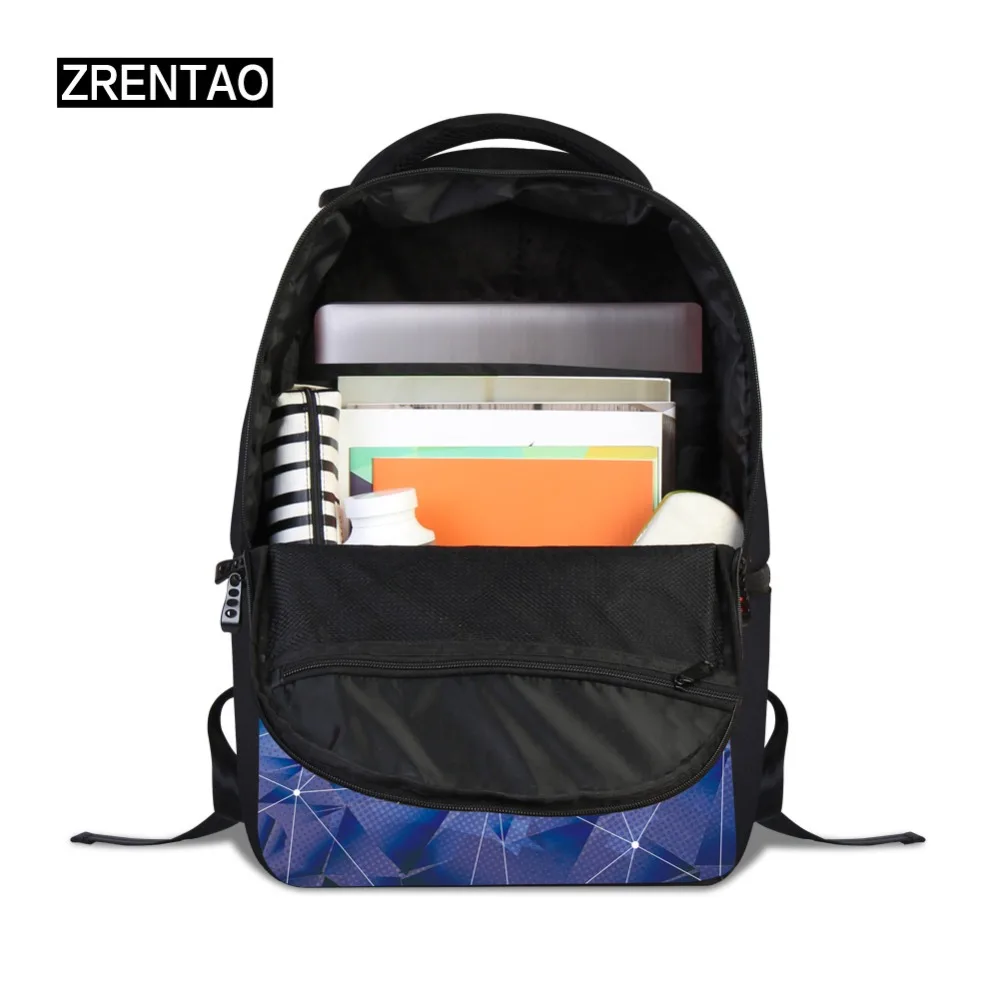 ZRENTAO school backpack teen boys girls high quality oxford mochilas 3D vilion print book laptop bags for travelling | Багаж и сумки