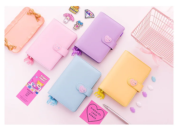 Кожаный блокнот с ручкой набор бумаги Kawaii розовый блокнот для школы офисные принадлежности канцелярские принадлежности подарок