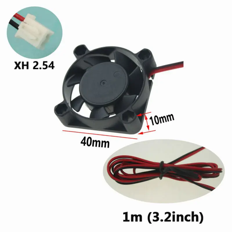 

2pcs Gdstime 40mm x 10mm Small Fan 12V DC Brushless Fan 3D Printer Cooler Cooling Fan 40x40x10mm 100cm Cable Length 4010