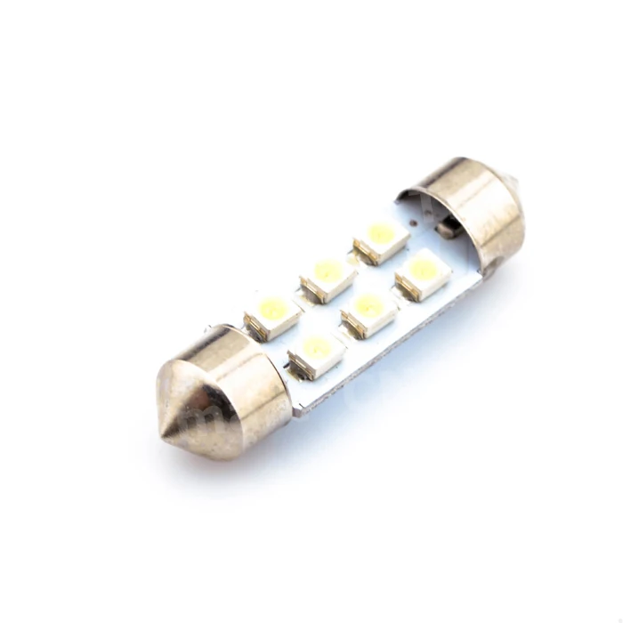1 ШТ. 3528/1210 6smd 6led 6 smd led 36 мм Белый SMD LED Автомобилей На Крыше Купола Фестона Карта