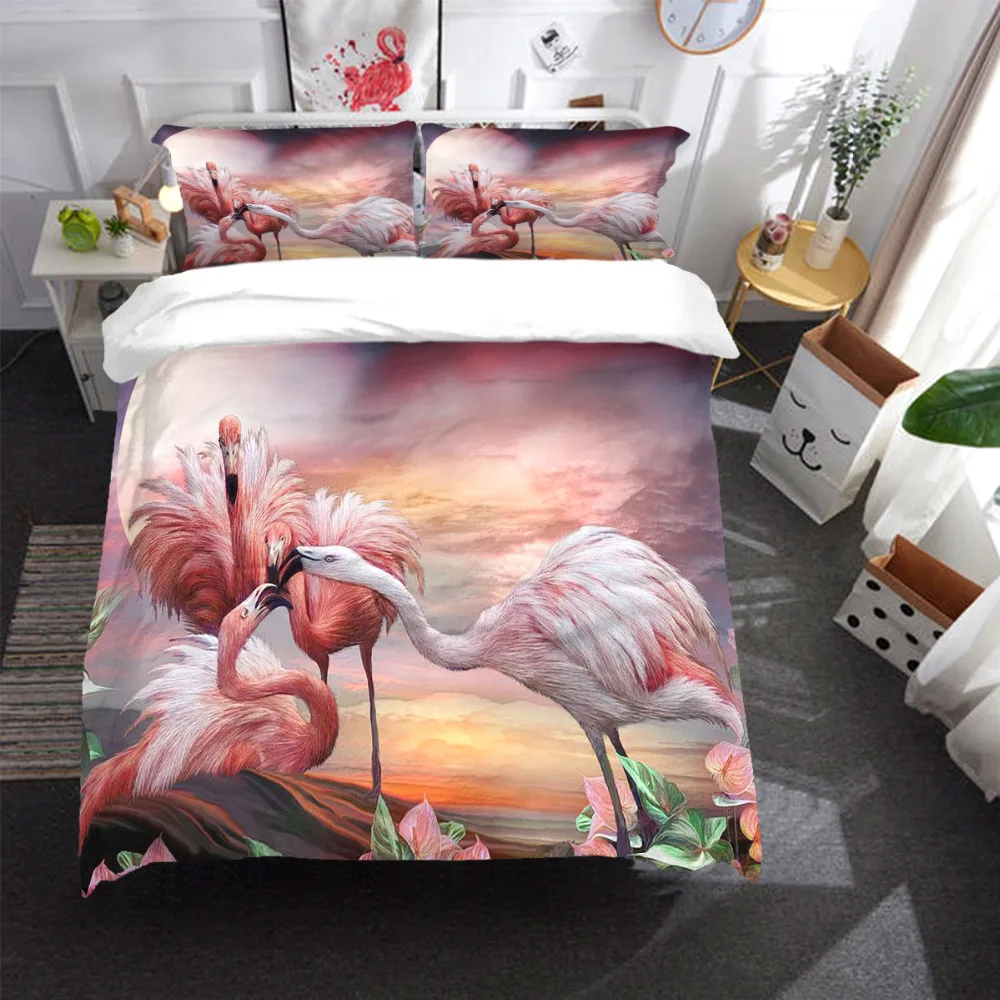 Flamingo Bedding Set Bird Duvet Cover With Pillowcases Twin Full Queen King Home Home Textile
Flamingo Bedding Set Bird Duvet Cover With Pillowcases Twin Full Queen King Home Home Textile