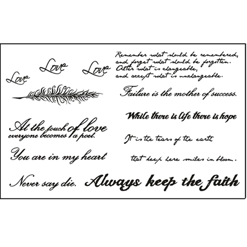 Водостойкие временные тату наклейки с надписью на английском языке 1