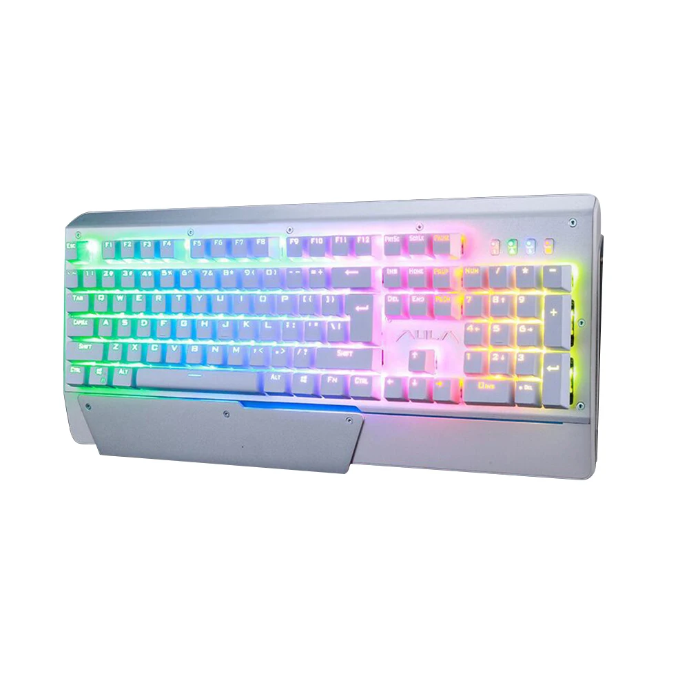 Механическая игровая клавиатура с синей подсветкой RGB Проводная 104 клавишами для