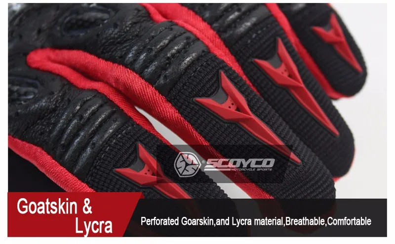 SCOYCO MX49 перчатки из натуральной кожи из углеродного волокна moto rcycle перчатки для грязного велосипеда moto para guantes moto cross Off Road ATV гоночные перчатки