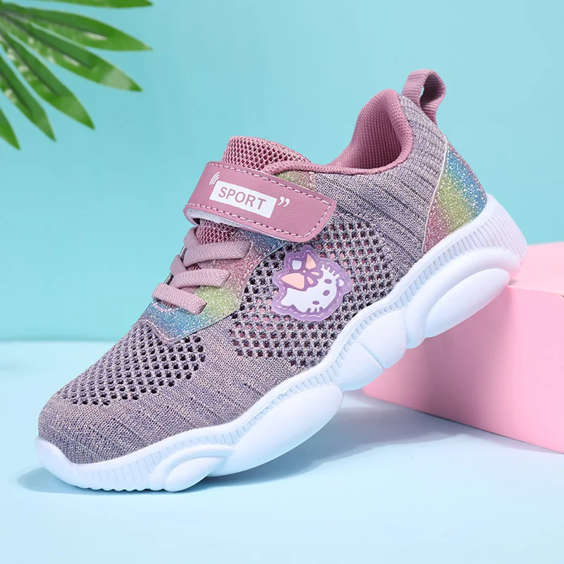 28-38 детская спортивная обувь для девочек кроссовки бега дышащая сетчатая | Спорт