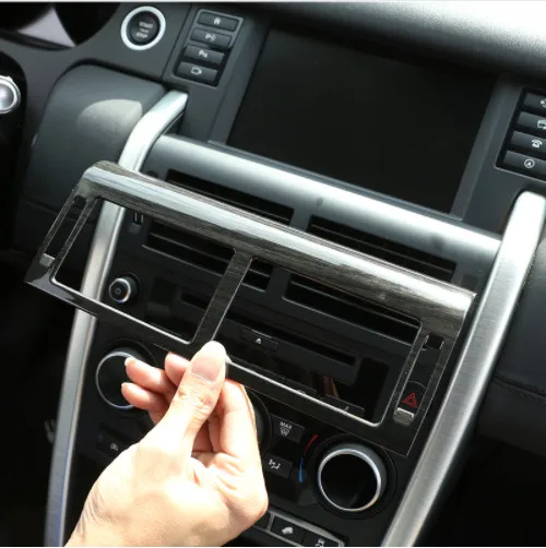 

Center Control AC Outlet Vent Frame Cover Trim Stickers For Land Rover Discovery Sport Car Accessories ABS Dark wood grain 2015+