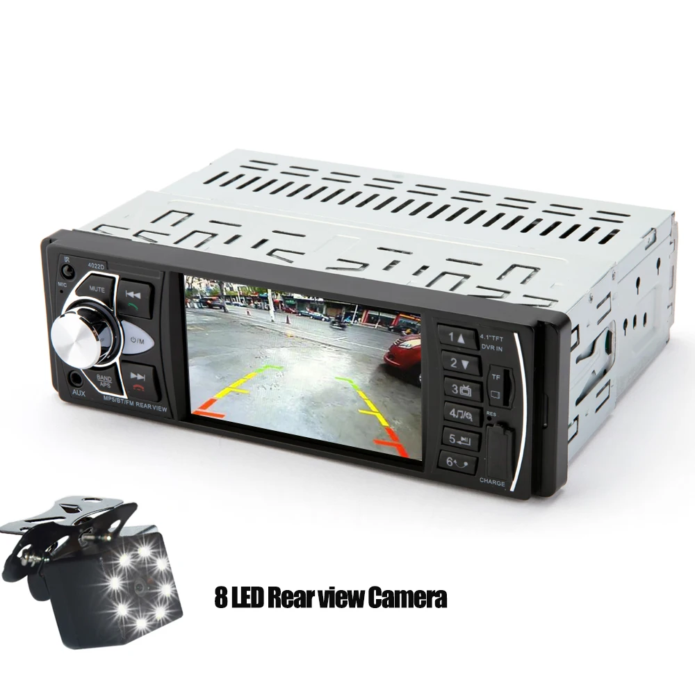 Автомагнитола Hippcron 1 Din 4022D Bluetooth 4 "экран поддержка камеры заднего вида рулевое