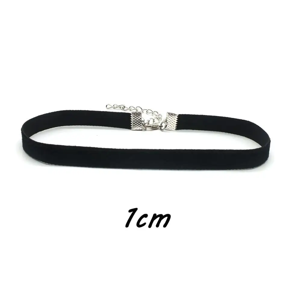 black 10mm width Новинка, модное ожерелье-чокер из бисера, черная кожаная веревка, Мули, ожерелье из металлического бисера, короткое ожерелье с бантиком, подарки для женщин - Окраска металла: black 10mm width