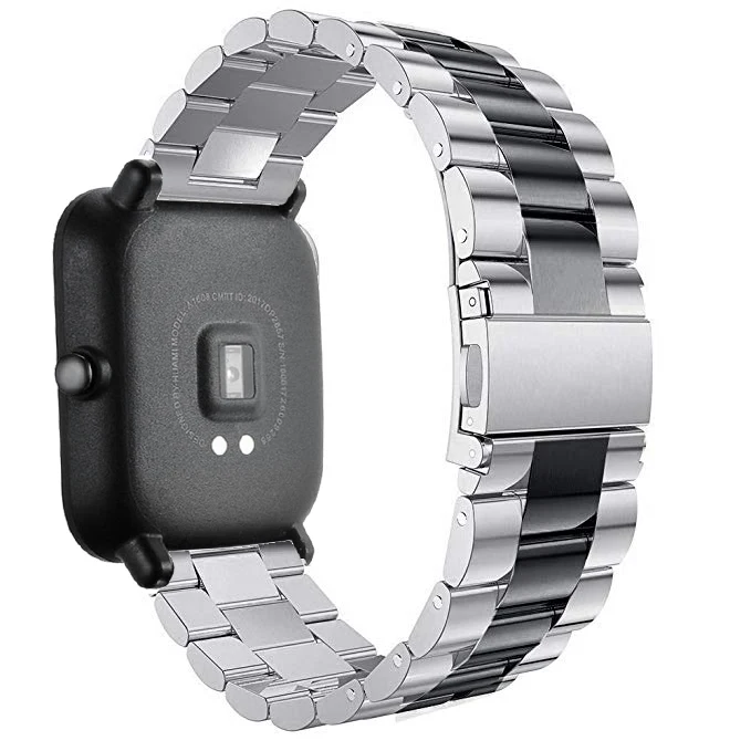 20 мм браслет для Amazfit ремешок Bip металлический из нержавеющей стали для Xiaomi Huami Amazfit Bip BIT Молодежные часы замена наручных ремешков