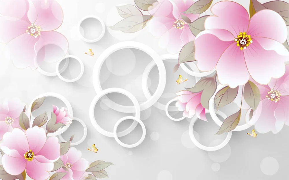 Современные элегантные занавески для гостиной розовые с цветами на заказ 3d