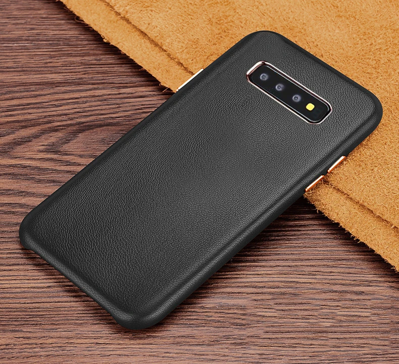 Для samsung S10 плюс чехол Роскошный тонкий из мягкой натуральной кожи защитный чехол для телефона для samsung S10 S10E чехол