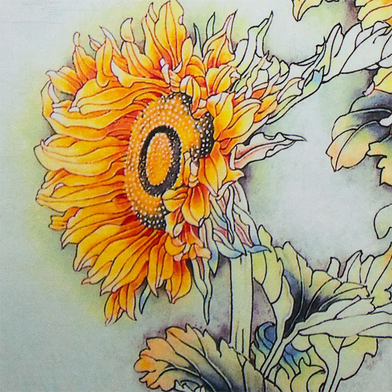 Женский шарф из 100% шелка с солнечным цветком шелковый бандана 2019 | Аксессуары для