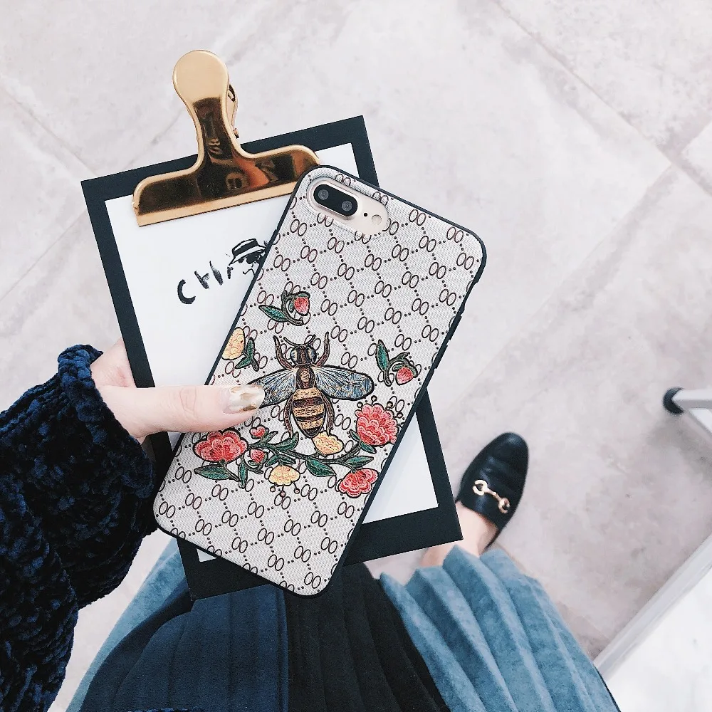 Модный матовый чехол с бабочкой и Пчелой из ТПУ высоким тиснением мягкая сетка