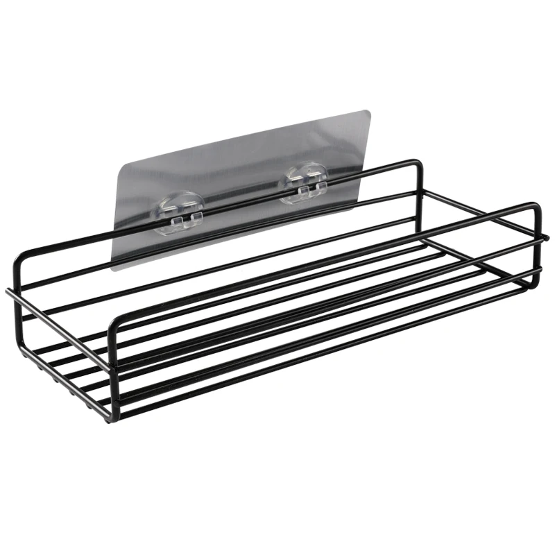 

Wrought Iron Bathroom Shelf Bathroom Toilet Drain Storage Rack Household Kitchen Wall Hanging Wall-free Punching