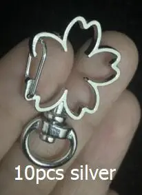10pcs sakura silver 5-10 шт Kawaii Сердце DIY аксессуары Дельфин Омар застежка Декор звезда Сакура Подвески Ювелирные изделия из смолы крючки для ключей фурнитура - Цвет: 10pcs sakura silver