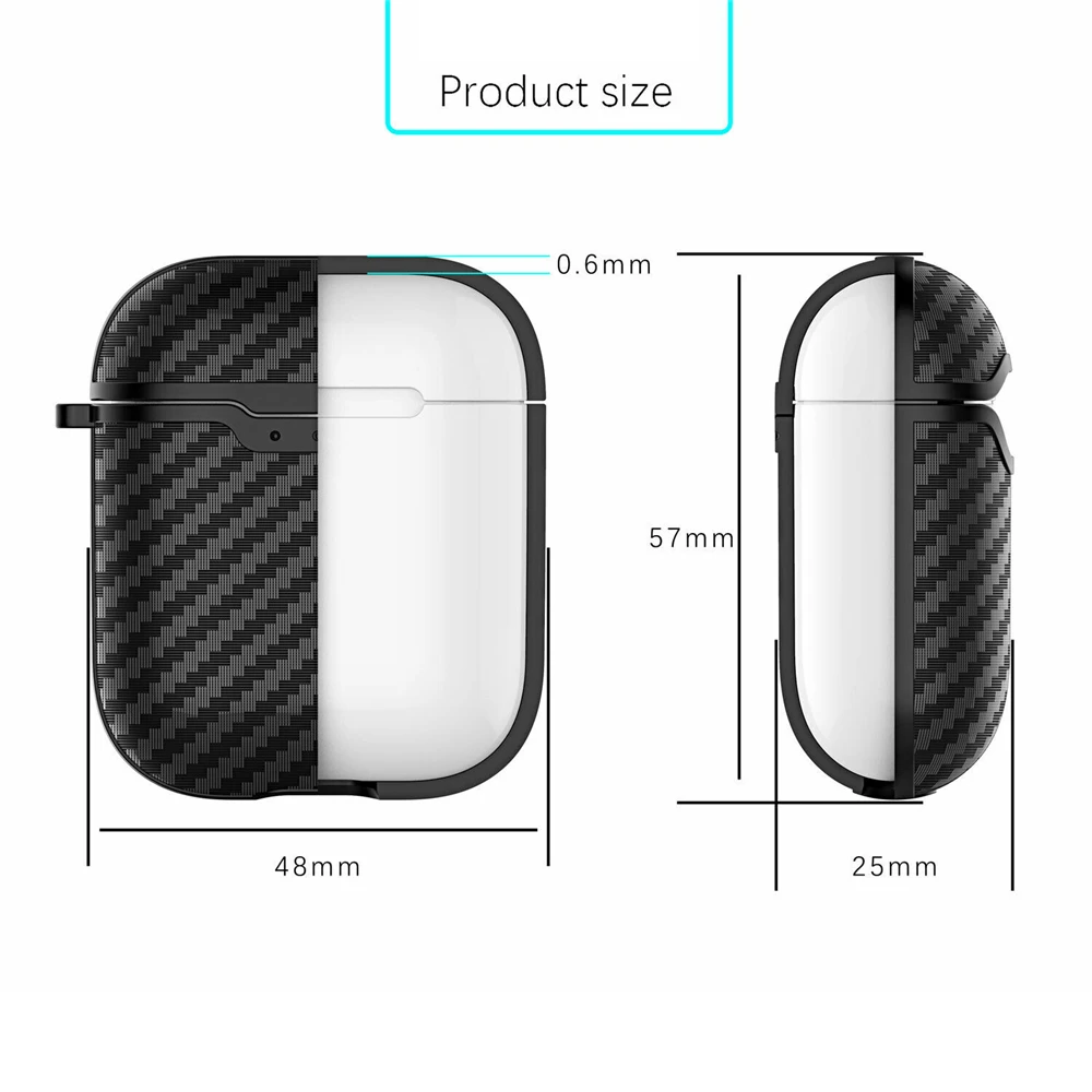 Роскошные углеродного волокна Беспроводной Bluetooth гарнитура чехол для Apple AirPods