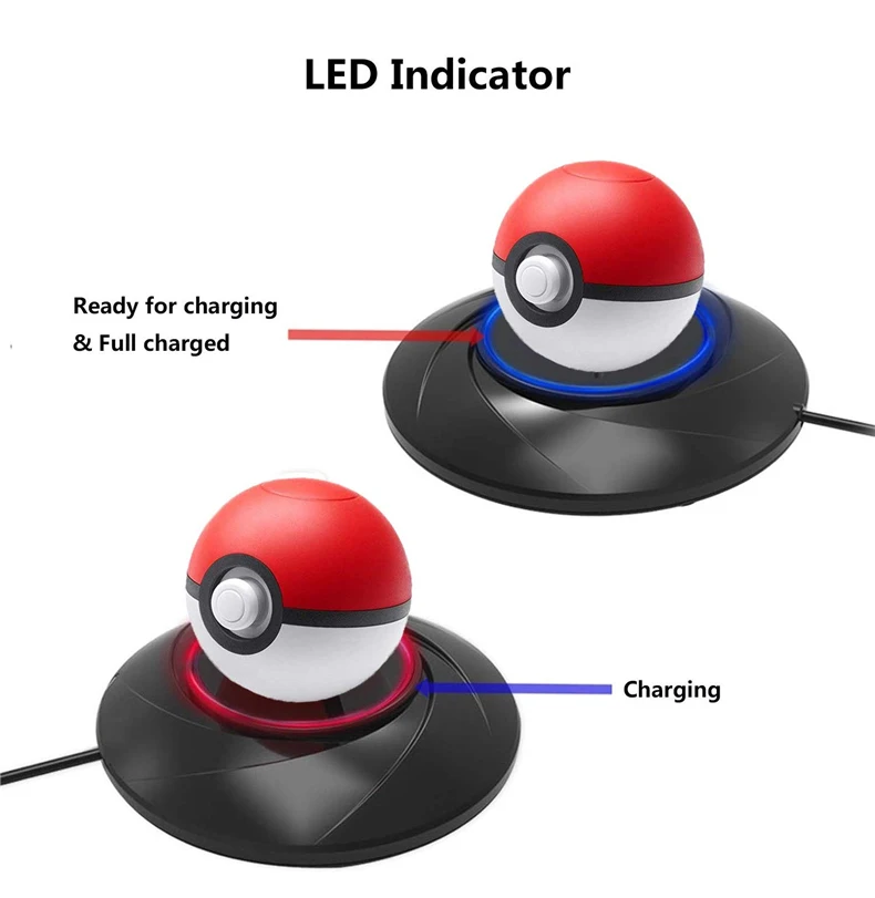 Зарядное устройство для Pokeball Plus зарядная док-станция для Poke Ball светодиодный usb type C зарядное устройство для kingd переключатель контроллер для nintendo Switch
