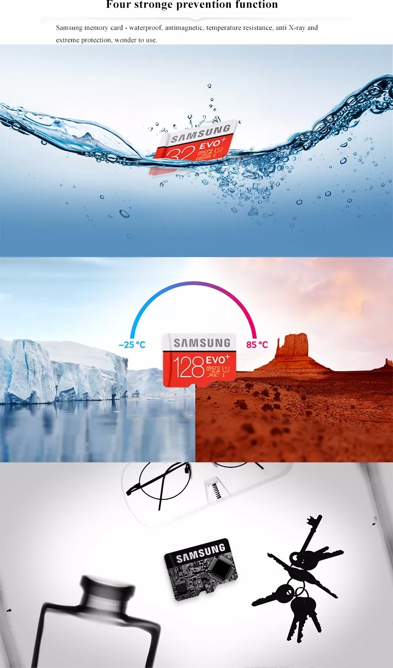 Карта памяти SAMSUNG Micro SD 512 ГБ 256 ГБ 128 Гб 64 ГБ 32 ГБ SDHC SDXC класс EVO+ класс 10 C10 UHS TF карты транс флэш Microsd Новинка
