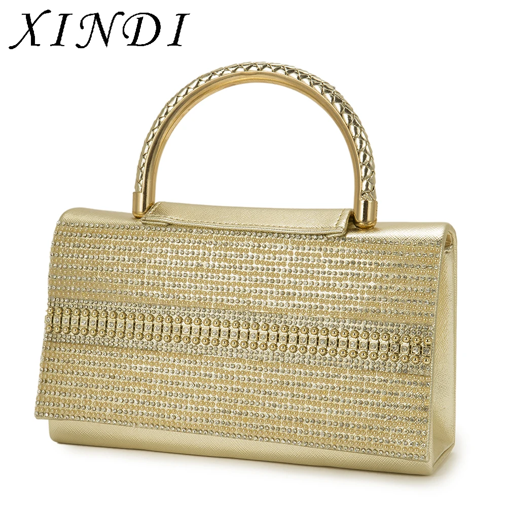 Зинди Винтаж сумка для Для женщин сцепления Кристалл Бриллиантами ручкой