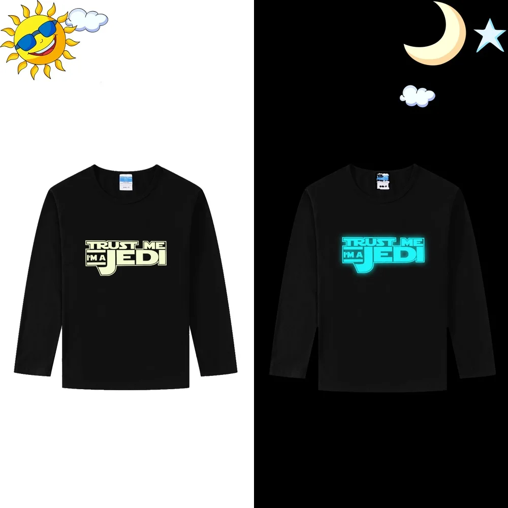 Black Long Sleeve Футболка LYTLM JEDI футболка для маленьких мальчиков и девочек футболки для мальчиков с длинными рукавами в стиле «Звездные войны», Roupa De Menina, футболка в стиле хип-хоп, Enfant Garcon - Цвет: Black Long Sleeve