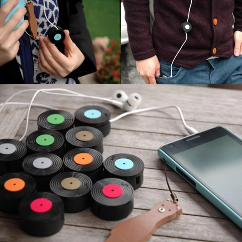 New Hot Sell Round Cable Winder Earphone Organizer Wrap Headphone Wire Holder Tie Manager For Headset &amp | Электроника