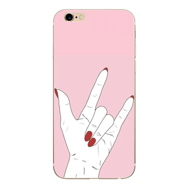 Рельефный сердечко Силиконовый красный ногти Роскошный чехол для iPhone 6 s 6X5 5S se