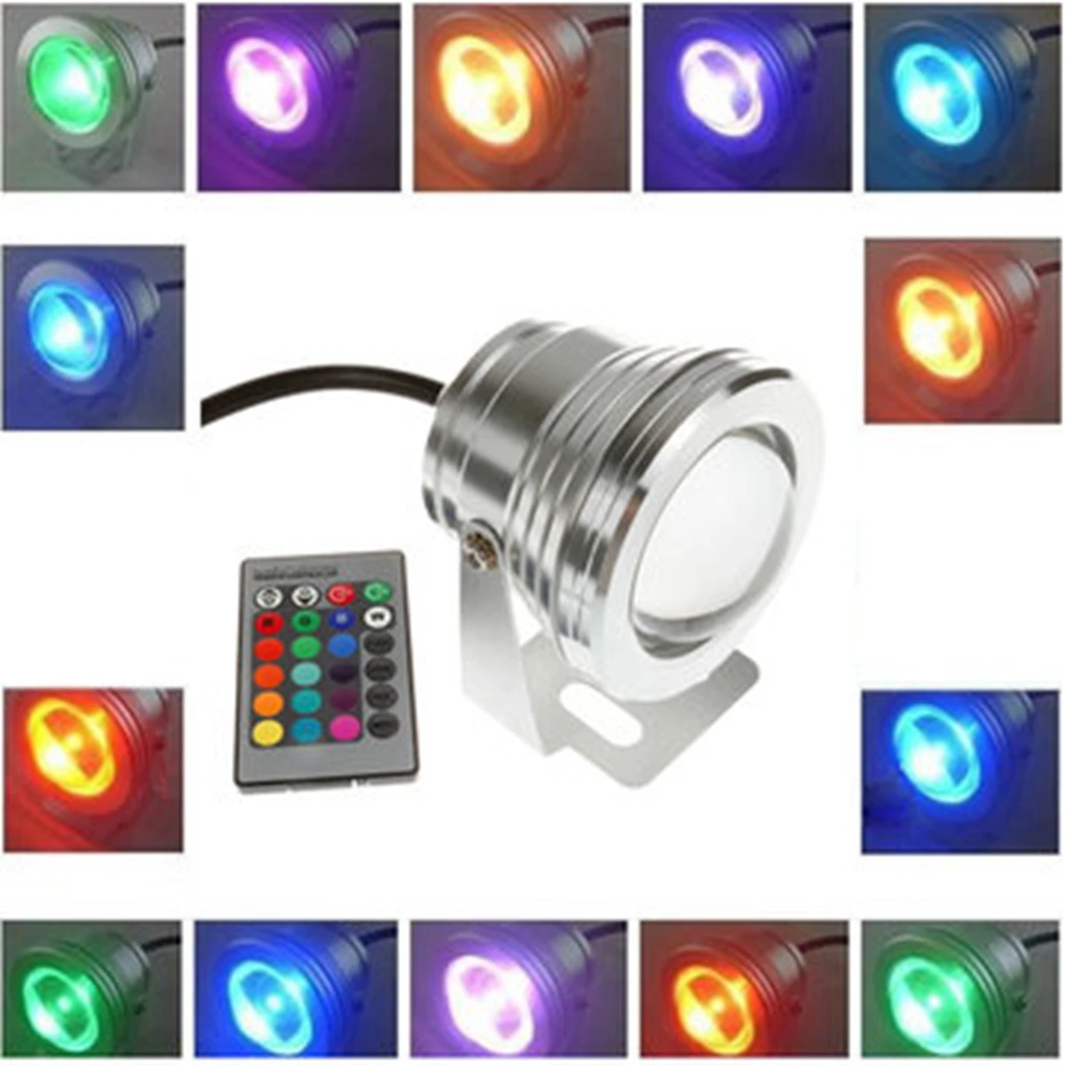 

10W DC12V RGB LED Underwater Lamp Waterproof Swimming Pool Pond Fish fountain Aquarium LED Light Lamp With Remote Controller