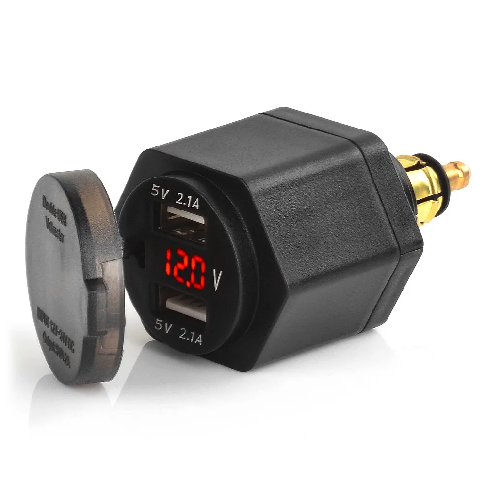 Двойное зарядное устройство USB и вольтметр Для Мотоцикла BMW разъем DIN 12-24 В